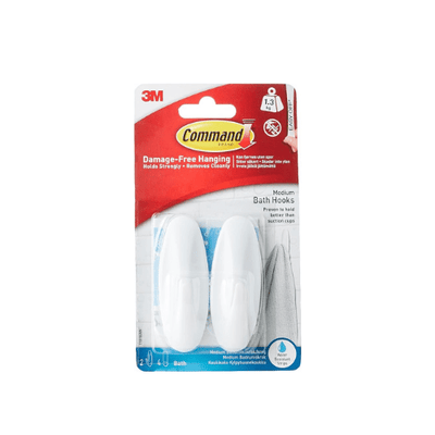Command Medium Bath Hooks Water Resistant Strips - Kings Hardware & Electrical
